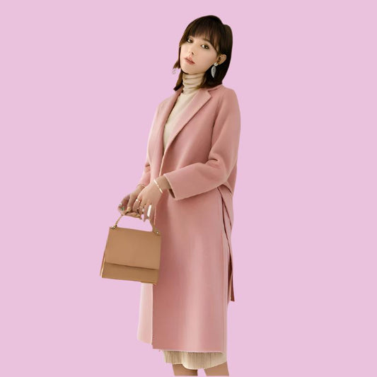 REGAL IVY WOOL OVERCOAT IN PINK