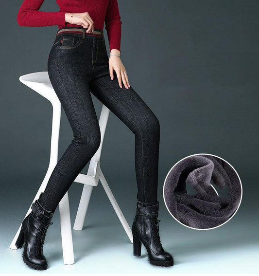 CITY CHIC HIGH-WAISTED DENIM PENCIL PANTS IN BLACK