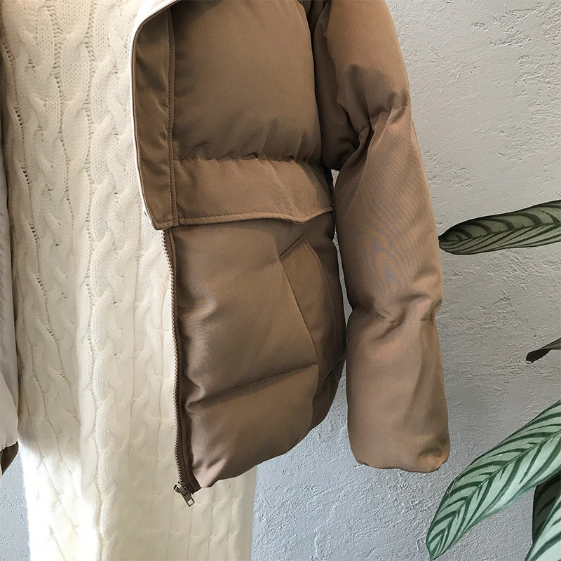 MAVEN CROP PUFFER JACKET IN COFFEE