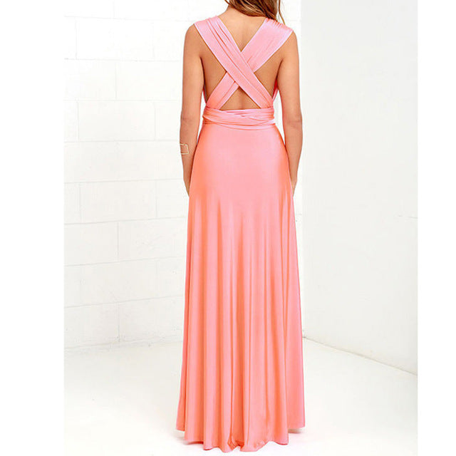 Lisa V-neck Long Dress Women Cross Strap Beauty Back Design Dress