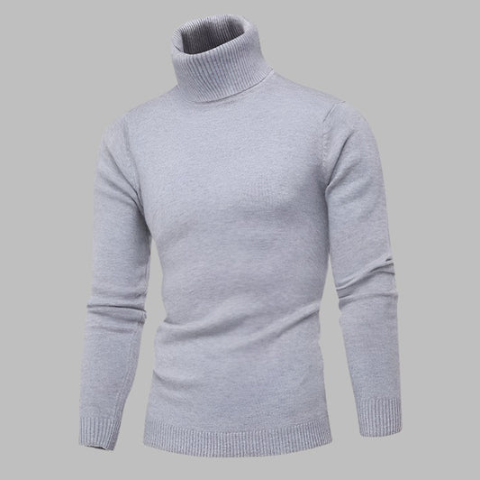 VICTOR SLIM-FIT ROLL NECK JUMPER IN GREY