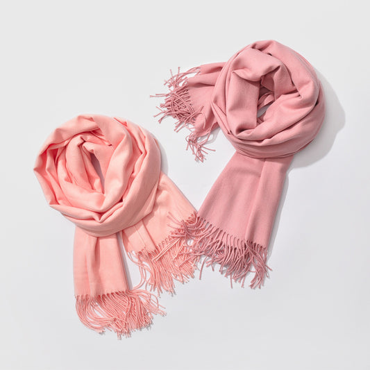 ISABELLA CASHMERE TASSEL SCARF IN BABY PINK