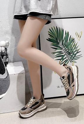 OLIVIA LEATHER PLATFORM SNEAKERS IN BROWN