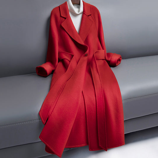 REGAL IVY WOOL OVERCOAT IN RED