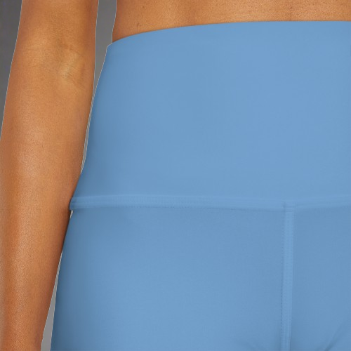 LUNA HIGH-WAIST YOGA SHORTS IN SOFT BLUE