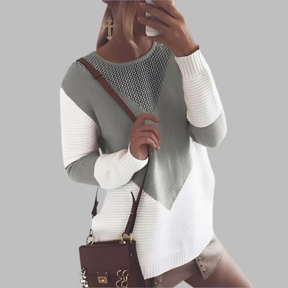 COZYPLAID KNITTED HOLLOW SWEATER IN KHAKI