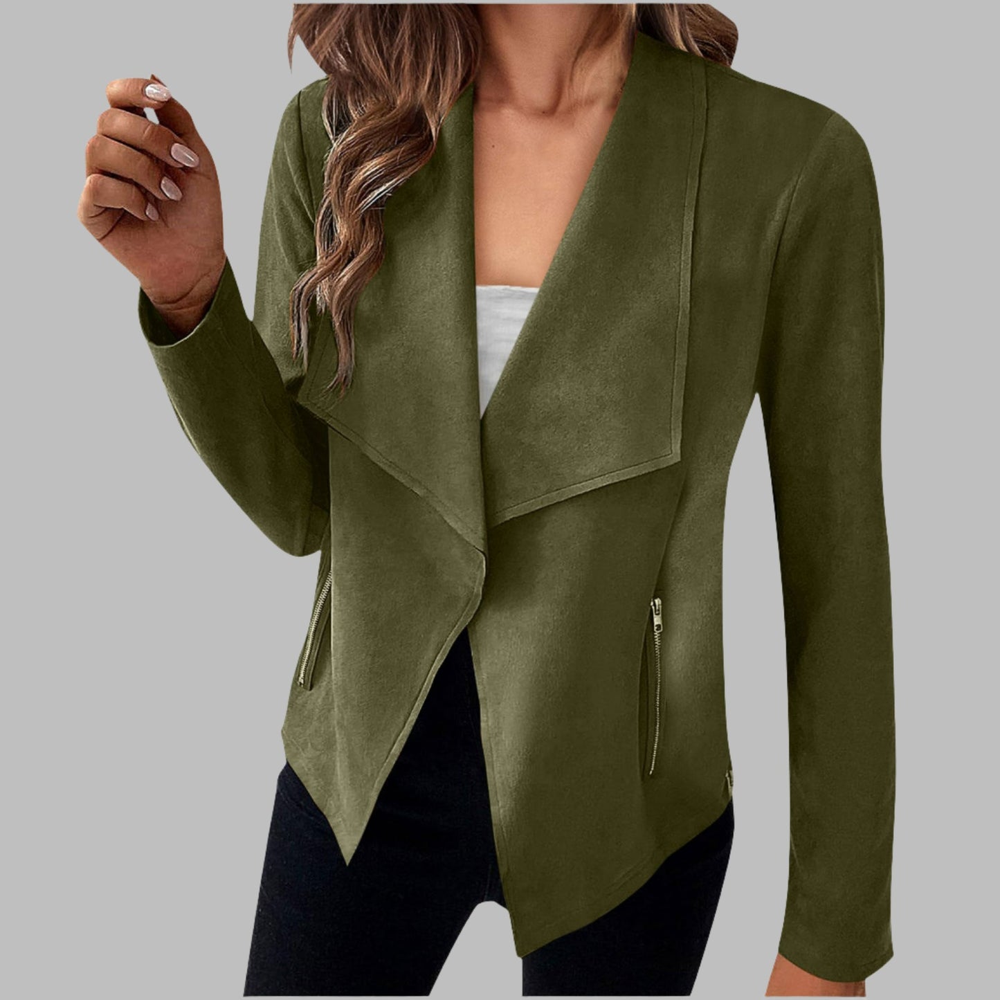 RAVEN SUEDE JACKET IN GREEN